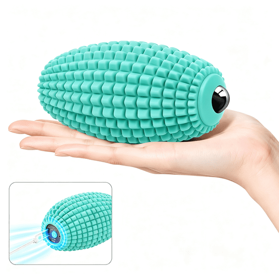 XIRQI Silicone Vibrating Massage Ball with Rolling Head, 3-Speed Myofascial Massage Roller for Plantar Fasciitis Relief, Hip & Psoas Release, Trigger Point Therapy for Neck, Back, Foot (Blue)