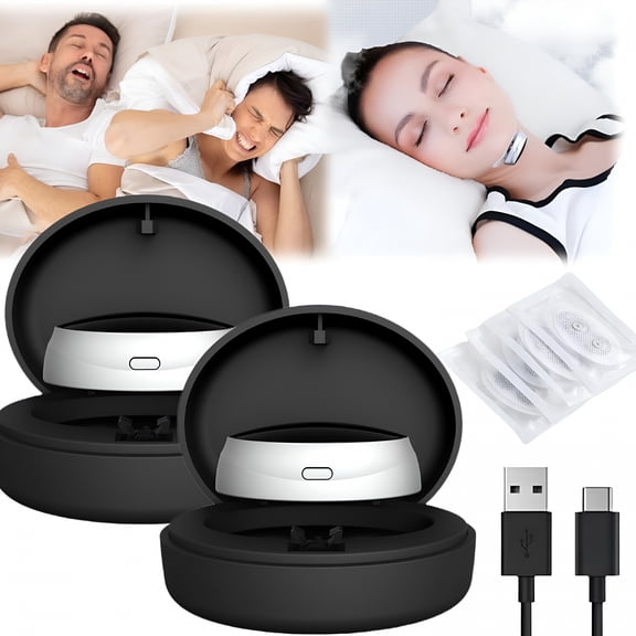 XIRQI Smart Anti Snoring Device, Adjustable Sleep Ease Pro with 3 Intensities, Chin Strap for Better Rest at Home or Travel