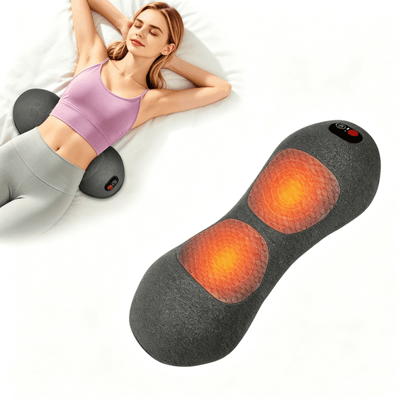 XIRQI Smooth Spine Triple Fusion Back Massager with Heat-Sciatica Relief | Spine Decompression Device, Deep Tissue Massager for Lower Back Pain, Office Chair and Home Use for Chronic Sufferers