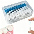 thumbnail image 1 of XIRQI Soft Dental Floss Picks 200 Pcs,Dental Picks with Case,Toothpicks Brush Between Teeth,Tooth Flossing Brush Disposable for Cleaning,Toothbrush Clean Tool,Blue Color, 1 of 9