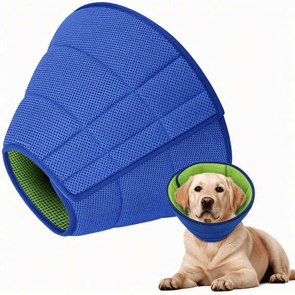 XIRQI Soft Dog Cone Collar Comfortable Cone for Dogs to Stop Licking After Surgery, Elizabethan Collar for Large Dogs, Adjustable Dog Donut Collar for Inflatable & Comfy Recovery (M)