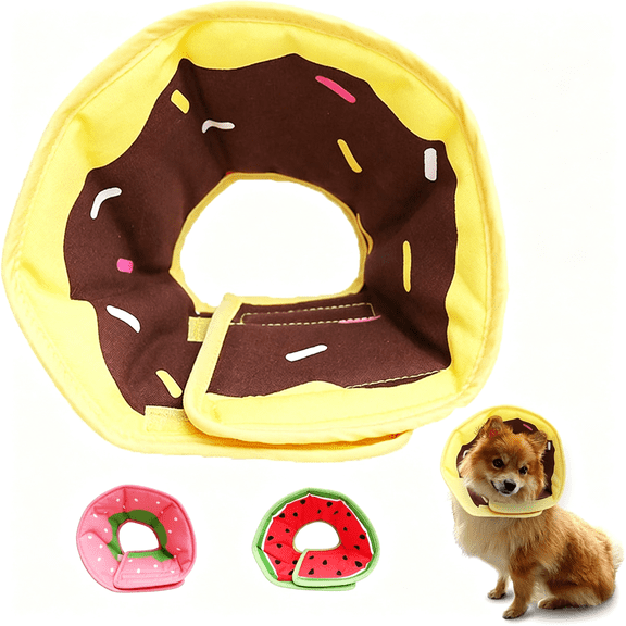 XIRQI Soft Dog Cone, Lightweight Elizabethan Collar for Dogs, Adjustable Soft Cones for Dogs/Cats to Stop Licking After Surgery, Cute Donut Cone of Shame Alternatives for Pets (Small)