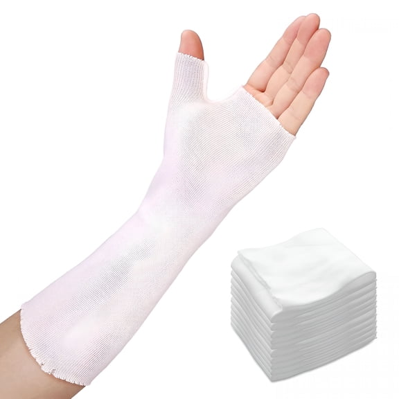 XIRQI Thumb Spica Stockinette 10Pcs,Stockinette Tubing,Cotton Stockinette for Pre-Wrap Use,Cotton Wrist Sleeve for Skin Protection under Splints(Medium)