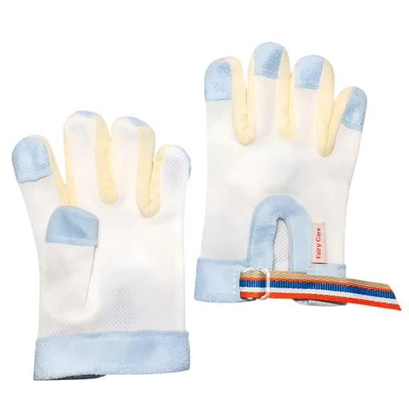 XIRQI Thumb Sucking Guard Gloves Thumb Guard to Thumb Sucking Stop for Kids Nail Biting Stop and Five Fingers Sucking Stop for Baby (M)