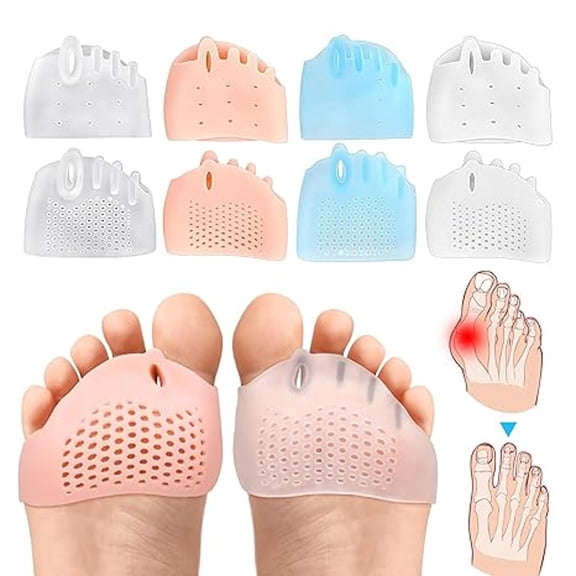 XIRQI Toe Separators,Toe Separators for Women&Men,Toe Spacers,Breathable Bunion Corrector,Dea for Mortons Neuroma,Blisters,Diabetic Feet,Hammer Toe,Rapid Pain Relief 4 Colors (8 Pcs)