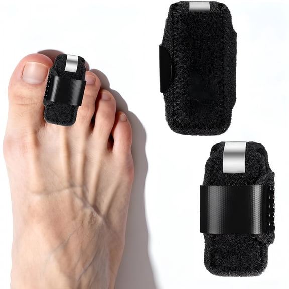 XIRQI Toe Splints for Straightening Toes, Adjustable Toe Corrector Brace for Men and Women, Breathable Hammer Toe Aligner for Injuries, Fractures, Sprains, Crooked Toes, 2 Pcs