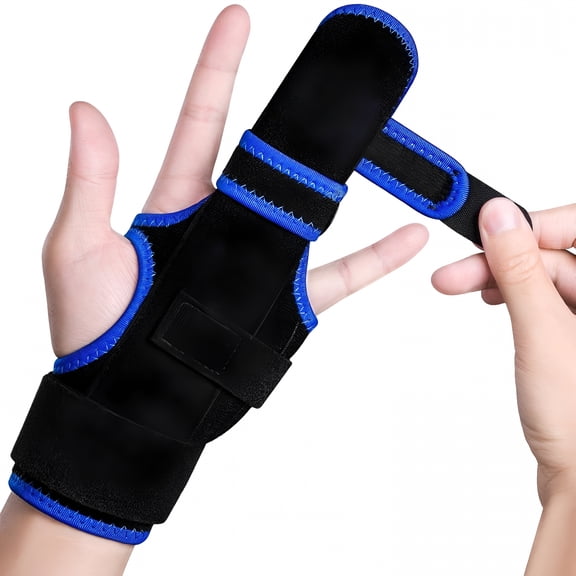 XIRQI Trigger Finger Splint: Support the Middle,Index,Little or Ring Finger,Hand Splint Brace-Treating Hand Fractures,Arthritis,Mallet Finger or Metacarpal Fractures Blue (Left Hand,XL)