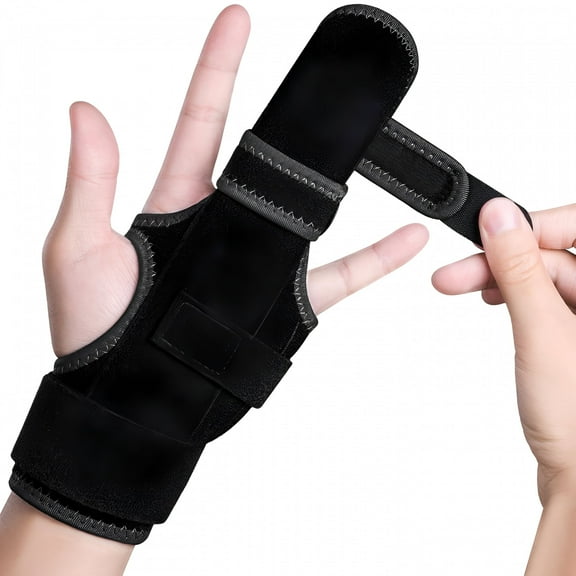 XIRQI Trigger Finger Splint: Support the Middle,Index,Little or Ring Finger,Hand Splint Brace-Treating Hand Fractures,Arthritis,Mallet Finger or Metacarpal Fractures Black (Left Hand,M)