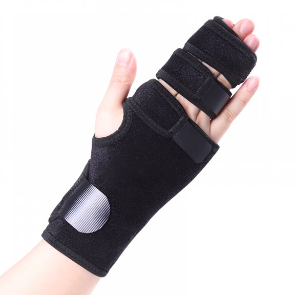 XIRQI Trigger Finger Splint,Three Finger Brace for Index,Middle,Ring Or Little Finger,Adjustable Hand Splint for Broken Fingers,Finger Straightener for Arthritis Contractures(Right)