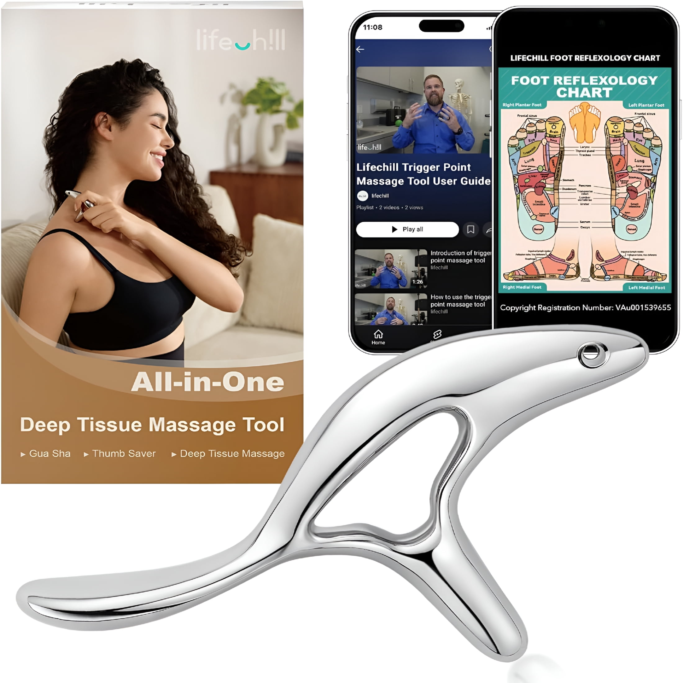 XIRQI Trigger Point Massage Tool for Deep Tissue Massage&Gua Sha,Muscle ...