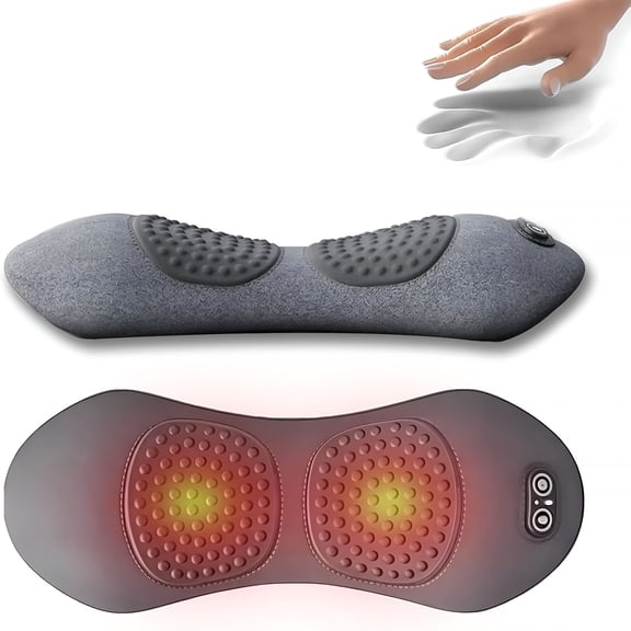XIRQI Triple Fusion Back Massager with Heat, 3-In-1 Traction Vibration for Sciatica Lower Back Pain Relief, Ergonomic Lumbar Support (Gray)