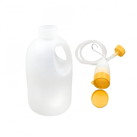 XIRQI Urinals for Men's Potty Portable Pee Bottle Urinal with Tube 57.4oz for Home Camping Car Travel Collection Containers Thick Plastic Mens Bedpan Bottle with Screw-on Lid