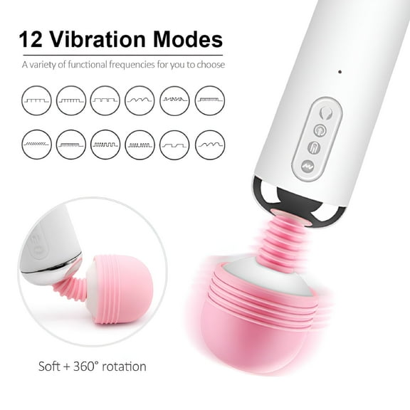 XIRQI Vibrating Massager,Electric Handheld Massager,Waterproof Personal Massage Wand for Women,Men,Couple