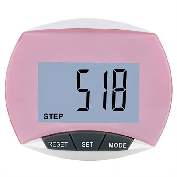 XIRQI Waist Clip Pedometer for Walking, Step Counter with Advanced Error Correction, Tracks Steps Miles and Calories, Hands-Free Fitness Tracker for Daily Strolls and Workouts, Pink