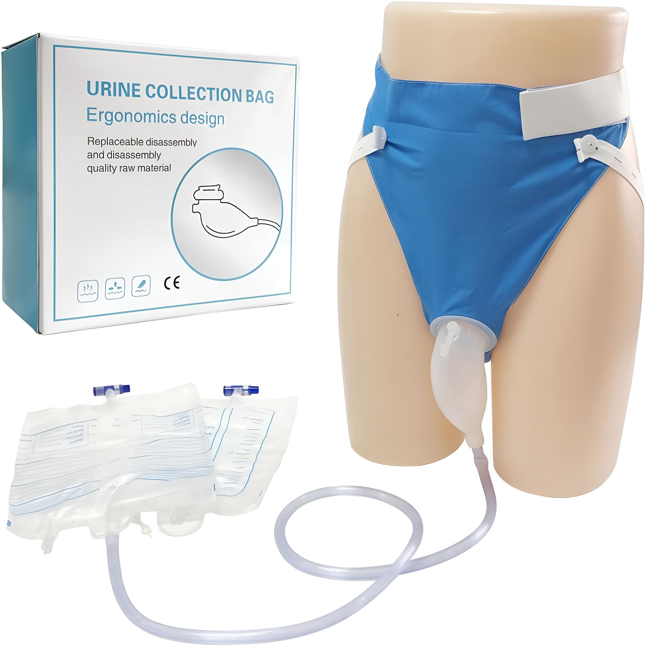 XIRQI Wearable Urine Collection Bag External Catheter for Men,Reusable ...