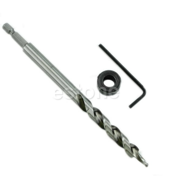 XISAOK 1/4" Hex Twist Step Drill Bit Set for Kreg Pocket Hole Drill Jig Guide 3/8" New