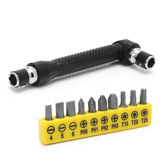 XISAOK 10 in 1 Socket Screwdriver L-shaped Angle for Head Twin Wrench Driver Torx Flat