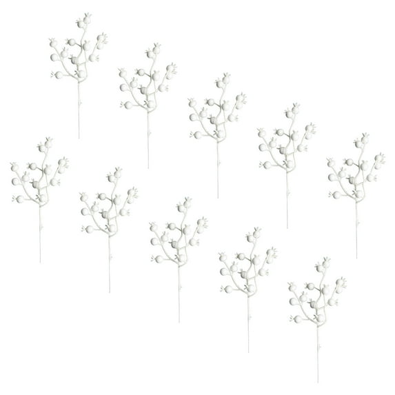 XISAOK 10xWhite Simulation Branch Decors Christmas Craft Supplies Winter Home Decors