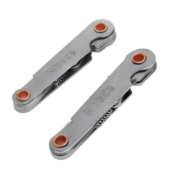 XISAOK 2 Pcs Stainless Steel Metric Screw Pitch 60+55 Degree Thread Measuring Gauge