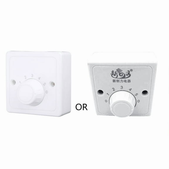 XISAOK 220V Ceiling Fan Speed Control Switch Wall Button Dimmer Switch Five Speeds