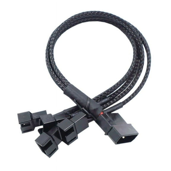 XISAOK 24AWG 4pin IDE Molex to 4-Port 3Pin/4Pin Cooler Cooling Fan Splitter Power Cable