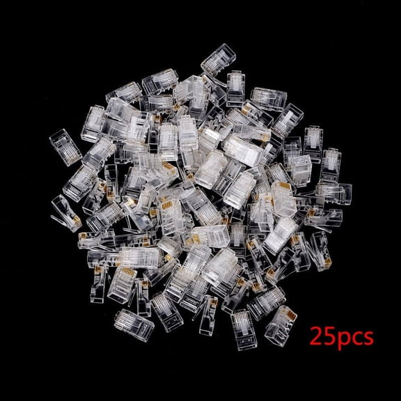 XISAOK 25/100 Pieces RJ45 CAT5 RJ-45 Modular Plug Internet Cable Network Connector 8P8C