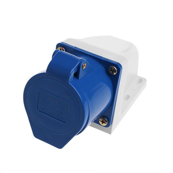 XISAOK 32 Amp 3pin Industrial Socket 220V-250Volt Weatherproof IP44 Waterproof 2P+E 32A