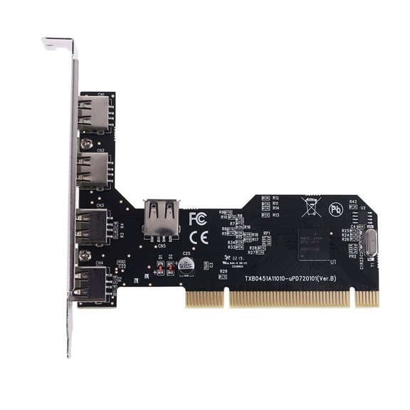 XISAOK 5 Ports USB 2.0 PCI Hub Controller Expansion Card 480Mbps Desktop Converter NEC720101 Chipset Driver