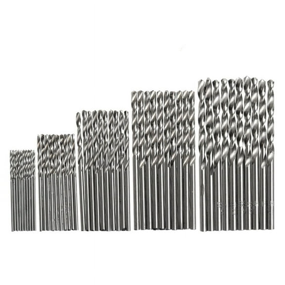 XISAOK 50Pcs 1/1.5/2/2.5/3mm High Speed Steel for Titanium Plated Twist Drill Bit Set T