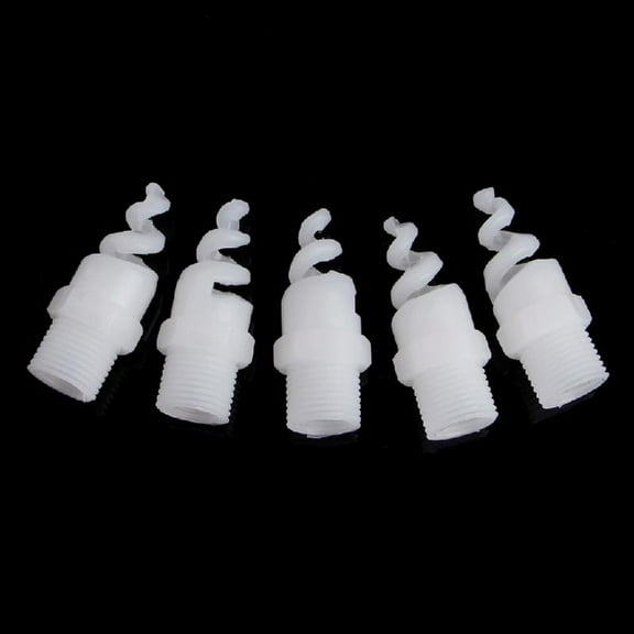 XISAOK 5Pcs Plastic PP Spiral Cone Nozzle Spray Sprinkler for Head 1/4" 3/8" 1/2" 3/4"