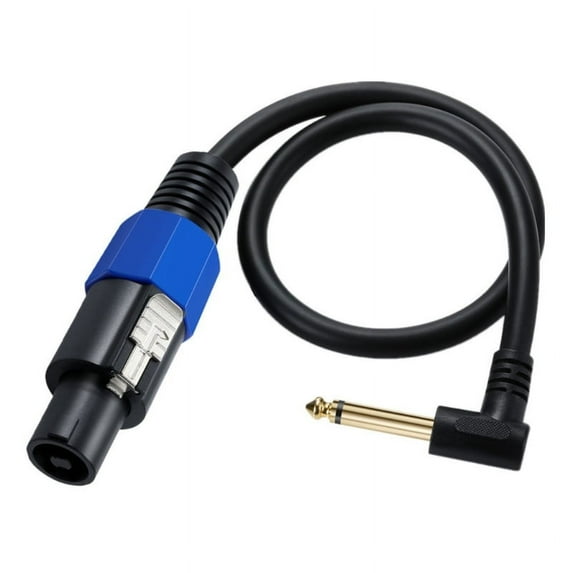 XISAOK 6.35mm 1/4" Male Right Angle to Speakon Male Speaker Cable Plug Converter