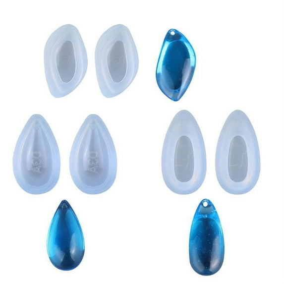 XISAOK 6Pcs 3 Shapes Teardrop Earrings Pendant Mold Epoxy Resin Jewelry Making Tools