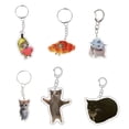 thumbnail image 1 of XISAOK 6pcs Hilarious Cat Amusing Keychains Funny Keyring Animal Themed Key Holders, 1 of 11