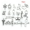 thumbnail image 1 of XISAOK 72Pcs Mixed Antique Silver Doctor Nurse Charms Stethoscope Syringe Ambulance Pendant for DIY Necklace Jewelry Making, 1 of 9