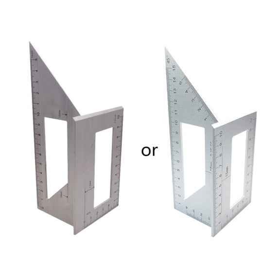 XISAOK Aluminum Alloy Wooden Square Multifunction Ruler 45 90 Degree Gauge Woodworking