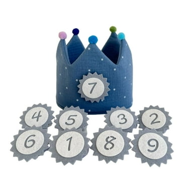 XISAOK Children Photography Props Cotton Crown Set with Number Birthday Decoration