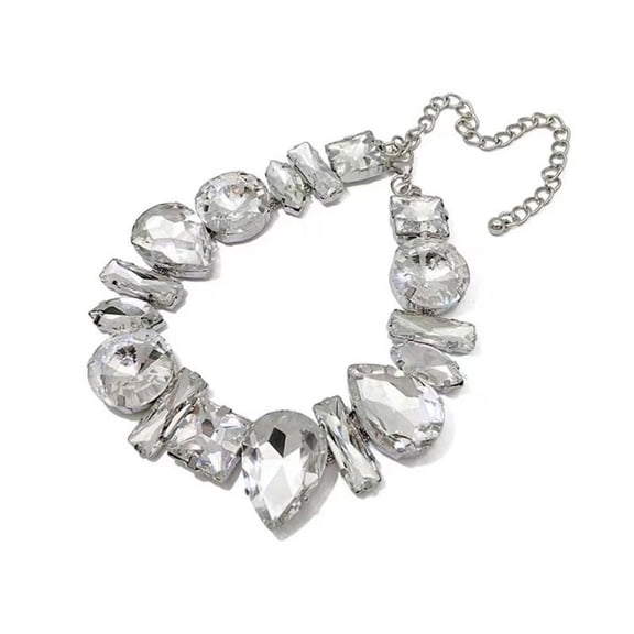 XISAOK Crystal Rhinestone-Statement Necklace Vintage Chunky Chain Choker Collar
