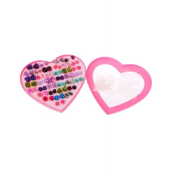 XISAOK Cute Simple Small Resin Flower Shape Temperament Mini Earrings Student Studs
