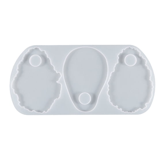 XISAOK DIY Crystal Epoxy Abrasive Irregular Wave Lace Big Tag Pendant Silicone Mold