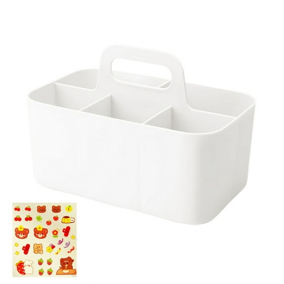 XISAOK Desktop Stationary Organizer 5 Compartments Marker Organizer Caddies with Handle Big Capacity Art Supply Storage Holder