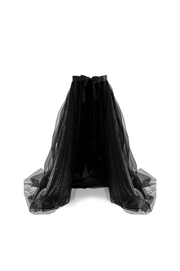 Detachable Tulle Overskirt Skirt Black Bandage Bridal Overlay Wedding Skirt