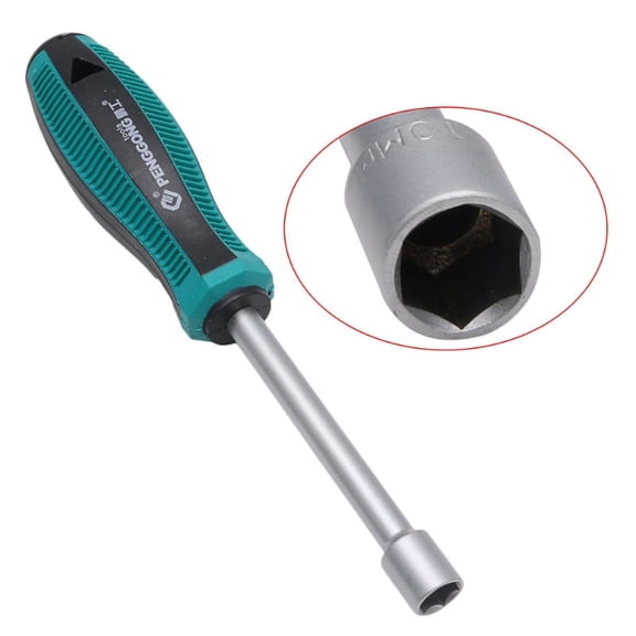XISAOK Durable Metal Socket Driver Wrench Screwdriver Hex Nut Key Nutdriver Hand Tool