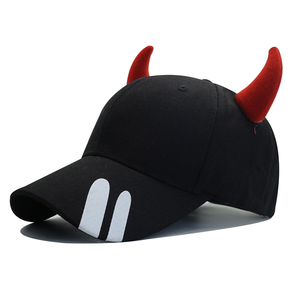 【YEGG】Wing devil hat (2colors) HUANGENG Girl Baseball Cap with Devil Horn Decors Eye