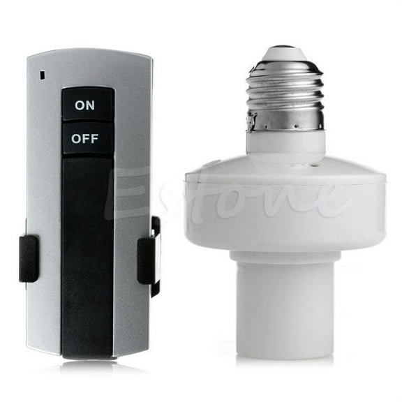 XISAOK HOT E27 Screw Wireless Remote Control Light Lamp Bulb Holder Cap Socket Switch
