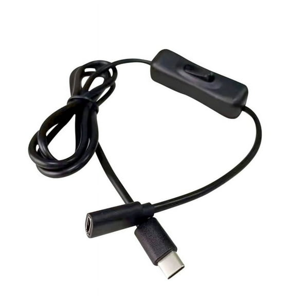 XISAOK Inline Power Switch USB C Extension Cable for 4 and Android Phones