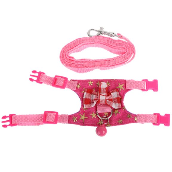 XISAOK Kawaii Bowknot Bell Vest Harness Rope Kit for Walking Bunny Squirrel Guinea Pig