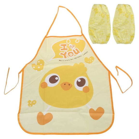 XISAOK Kids Art Smocks Adjustable Kids Apron with Owl Elephant Chicken Monkey Print
