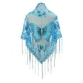 thumbnail image 1 of XISAOK Lace Triangle Scarf Butterfly Embroidered Shawl Wrap Sheer Shawl With Fringe, 1 of 21