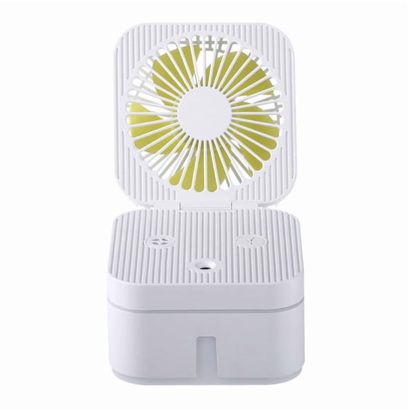 XISAOK Movable Desktop Square Cooling Fan 2-in-1 Air Humidifying Spray Fan Low Noise Personal Fan for Bedroom Office Travel