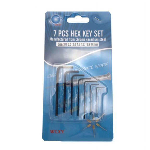 XISAOK New 7Pcs 0.7mm-3mm Mini Hexagon Hex Allen for Key Set Wrench Screwdriver Tool Ki